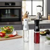 OEM 1 Adet Cam Sprey Yağlık, 225 ml Yağ ve Sirke Püskürtücü, Büyük Boy, Çok Amaçlı Mutfak Gereci, Airfryer Için Ideal (Siyah & Beyaz) (Beyaz)