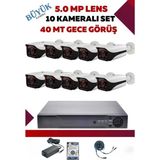 OEM 10 Kameralı Hd Büyük Kasa Set - 5mp Sony Lensli Full Hd Gece Görüşlü Güvenlik Kamerası Sistemi
