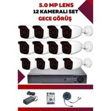 OEM 12 Kameralı Hd Set - 5mp Sony Lensli Full Hd Renkli Görüşlü Güvenlik Kamerası Sistemi
