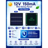 OEM 12V Güneş Paneli 150mA 110x110mm Kompakt Yapı ile Enerji Verimliliği Sağlar
