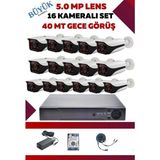 OEM 16 Kameralı Hd Büyük Kasa Set - 5mp Sony Lensli Full Hd Gece Görüşlü Güvenlik Kamerası Sistemi