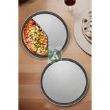 OEM 2 Adet 36CM Delikli Pizza Tepsisi Lahmacun Pide Tepsisi 36 cm 2 Parça Çelik Pizza Tepsisi