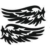 OEM 2 Adet Araba Motorsiklet Leptop Kask Kanat Sticker Reflektörlü ve Düz Renkler Piano Black - Parlak Siyah