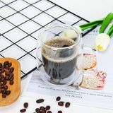 OEM 2 Adet Çift Cidarlı Iki Katmanlı Borosilikat Cam Bardak, Yalıtımlı Cappuccino Latte Kahve Kupası, Şık ve Dayanıklı Tasarım, Isıya Dayanıklı,termisil Kupa (250 Ml)
