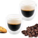 OEM 2 Adet Çift Cidarlı Iki Katmanlı Borosilikat Cam Bardak, Yalıtımlı Cappuccino Latte Kahve Kupası, Şık ve Dayanıklı Tasarım, Isıya Dayanıklı,termisil Kupa (300 Ml) - Şeffaf