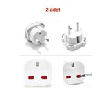 OEM 2 Adet Ingiliz Fiş Adaptör Çevirici Ingiliz-türk Çevirici Priz Adaptör