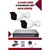 OEM 2 Kameralı Hd Set - 5mp Sony Lensli Full Hd Gece Görüşlü Güvenlik Kamerası Sistemi