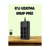 OEM 2500W Güçlü 6’Lı Priz Usb Ve Type-C Çıkışlı Termal Korumalı