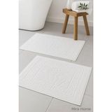 OEM 2'li Ayak Izli Banyo Ayak HAVLUSU%100 Pamuklu Renkli 50X70 cm - Beyaz