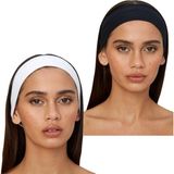 OEM 2'li Kombin Saç Bandı Seti - Elastik Kaymaz Ince Esnek Pamuk Emici Kadın Saç Bandı Bandana, Unisex Spa Koşu Yoga Pilates Bisiklet Fitness 2'li Saç Bandı Kafabandı Seti