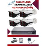 OEM 4 Kameralı Hd Büyük Kasa Set - 5mp Sony Lensli Full Hd Gece Görüşlü Güvenlik Kamerası Sistemi