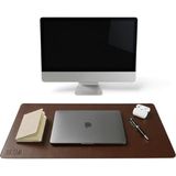 OEM 40X90 El Yapımı Deri Masa Pad - Premium Kaymaz Deri Mousepad ve Klavye Altlığı - Sümen Masa Matı (Acı Kahve) - Acı Kahverengi