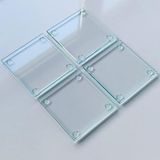 OEM 4'lü Takım | Cam Bardak Altlığı | 10CM x 10CM | (Saydam)