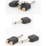 OEM 5 Adet 6.3mm Mono Anfi Amfi Mikrofon Ses Jakı Jack - 2 Rca Dişi Audıo Lale Tos Dönüştürücü - Çok Renkli