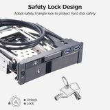 Oem 5,25" Dahili Çift Yuvalı Sabit Disk Kutusu 2,5+3,5 inç SATA HDD-SSD Muhafaza Aletsiz Tasarım (KD