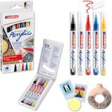 OEM 5300 Akrilik Markör 5'li Set, Temel Renkler, 5 Akrilik Boya Kalemi Seti, Ince Yuvarlak Uç 1-2 mm