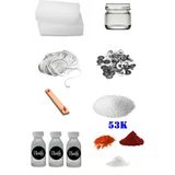 OEM 53K Mum Yapım Başlangıç Seti 500GR Parafin Kavanoz 3 Esans 3 Boya Fitiller Stearin Evde Mum Yapımı - 1