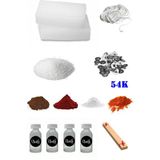 OEM 54K Mum Yapım Başlangıç Seti 500GR Parafin Kavanoz 4 Esans 4 Boya Fitiller Stearin Evde Mum Yapımı - 1