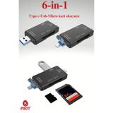 OEM 6 in 1 OTG USB kart okuyucu USB0,3 type-c/TF/SD hafıza kartı Laptop aksesuarları adaptörü