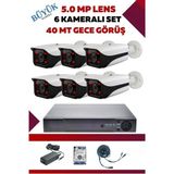 OEM 6 Kameralı Hd Büyük Kasa Set - 5mp Sony Lensli Full Hd Gece Görüşlü Güvenlik Kamerası Sistemi