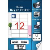 OEM A4 Hazır Etiket 105X48 mm 10 Sayfa 1 Paket 12 Li Kendinden Yapışkanlı Fotokopi Lazer Inkjet Kağıdı Yazıcılar Için Uyumlu