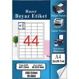OEM A4 Hazır Etiket 48.5X25.4 mm 10 Sayfa 1 Paket 44 Lü Kendinden Yapışkanlı Fotokopi Lazer Inkjet Kağıdı Yazıcılar Için Uyumlu - White