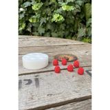 OEM Ahududu Sekizli Mum Kalıbı (Silikon) (1,4 x 1,4 x 1,5 Cm) (Küçük Süsleme Kalıbı) 1 Adet - Beyaz
