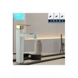 Oem Akıllı Dijital Sıcaklık Led Ekran Banyo Çanak Lavabo Bataryası Beyaz Gold İthal 7 Yıl Garantili