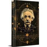 OEM Albert Einstein Tasarımlı Çizgili Not Defteri – 13X21 cm Sert Kapak 192 Sayfa - Siyah