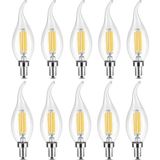 OEM Amberled 10 Adet Kıvrık Buji Ampul 4W Şeffaf Filament Rustik LED Ampul – E14 Duy, 3200K Günışığı Işık - Cata - Avize Ampulü