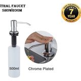 OEM Ankastre Sıvı Sabunluk Krom Mutfak Eviye ve Banyo Lavabo Uyumlu Ithal 7 Yıl Garantili 500ML
