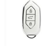 OEM Autohan Keys Togg T10X T10F Akıllı Anahtar Kılıfı, 3 Tuşlu, Nano Koruma (Beyaz-Gümüş)