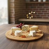 OEM Bambu Peynir ve Kesim Sunum Tahtası Yuvarlak 27,5cm*27,5cm*1,5cm - Ahşap Peynir, Kesme Tahtası ve Sunum Tepsisi