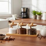 OEM Bambu Standlı 3'lü Cam Baharatlık, Borasilikat, Baharat Seti - Şık ve Fonksiyonel Bambu Standlı - Mutfakta Düzeni ve Lezzeti Bir Arada Yaşayın!