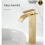 OEM Banyo Çanak Lavabo Bataryası Mat Gold Renk Şelale Model 7 Yıl Garantili Ithal