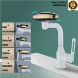 OEM Banyo Lavabo Bataryası Duş Şelale 4 Fonksiyonlu Ithal 7 Yıl Garantili - Beyaz - Altın