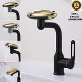 OEM Banyo Lavabo Bataryası Duş Şelale 4 Fonksiyonlu Ithal 7 Yıl Güvenceli İthal - Siyah - Altın