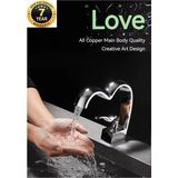 OEM Banyo Lavabo Bataryası Krom Renk Şelale Kalp Yeni Tasarım 7 Yıl Garantili Ithal