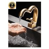 OEM Banyo Lavabo Bataryası Mat Gold Renk Şelale Kalp Yeni Tasarım 7 Yıl Garantili Ithal