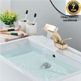 OEM Banyo Lavabo Bataryası Mat Gold Renk Şelale Yeni Tasarım 7 Yıl Güvenceli İthal