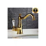 Oem Banyo Lavabo Bataryası Rustik Model Altın Dore Gold Renk Seramik Kol Yeni Model 7 Yıl Garantili İthal