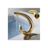 OEM Banyo Lavabo Bataryası Şelale Yeni Modern Tasarım Mat Gold Renk 7 Yıl Garantili Ithal