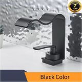 OEM Banyo Lavabo Bataryası Yeni Kalp Model Şelale Mat Siyah Renk 7 Yıl Garantili Ithal