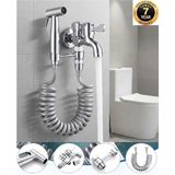 OEM Banyo Tuvalet Taharet Musluğu Spiralli Bide ve Hortum Başlığı 7 Yıl Garanti Krom İthal