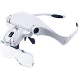 OEM Baş Üstü Büyüteç Işıklı Büyüteç Kafa Bandı Gözlükler Okuma Için 5 Değiştirilebilir Lens Yakından Çalışma Mücevher Büyüteci Saat Tamiri (1.0x, 1.5x, 2.0x, 2.5x, Beyaz