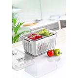 OEM Beyaz 2'li 2,5 Litre Süzgeçli Bölmeli Organizer Buzdolabı Hava Geçirmez Saklama Kabı