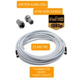 OEM Çanak Anten,uydu ,televizyon Kablosu Rg6 Hd 25 Metre