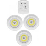 OEM Chermik Uzaktan Kumandalı Pilli LED Spot Lamba Ampul 3'lü Set Yapışkanlı