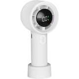 OEM Cırak Turbo El Vantilatörü 100 Kademeli Ayarlı Güçlü Rüzgar Taşınabilir Fan LED Ekranlı Usb-C Şarjlı Sessiz Mini Vantilatör Masaüstü ve Elde Kullanım El Fanı Mini Vantilatör Mini Fan (Beyaz)