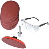 OEM Cırt Zımpara Seti + Matkap Aparatı + Gözlük 115 mm (8 Parça)